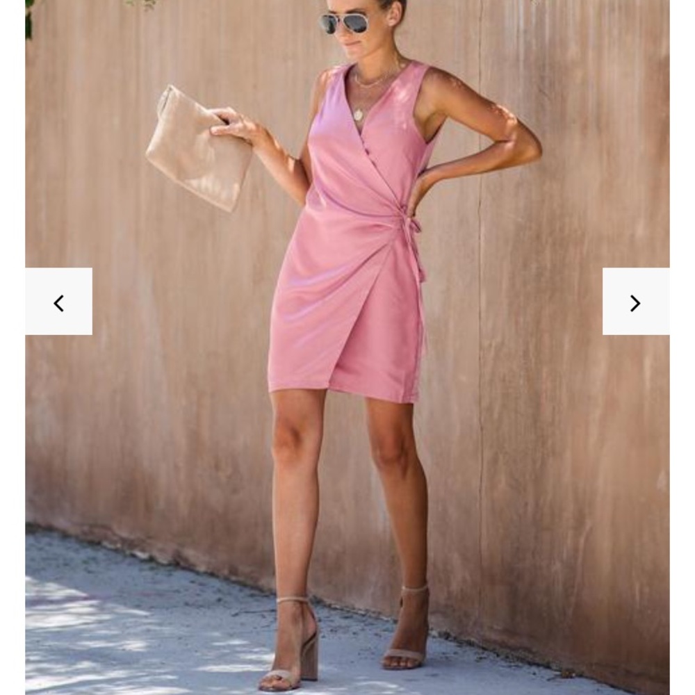 NWT Vici Collection Satin Sleeveless Wrap Dress